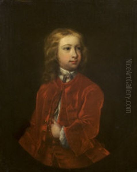 Portrait Of A Young Boy, A Member Of The Gore Family Of Castle Gore, Co. Mayo And Newtown Gore, Co. Leitrim Oil Painting by Charles Jervas