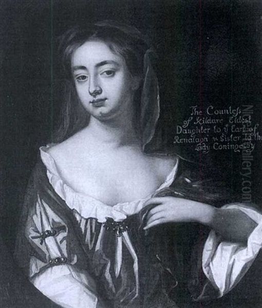 Portrait Of The Countess Of Kildare (1662-1755) Oil Painting by Charles Jervas