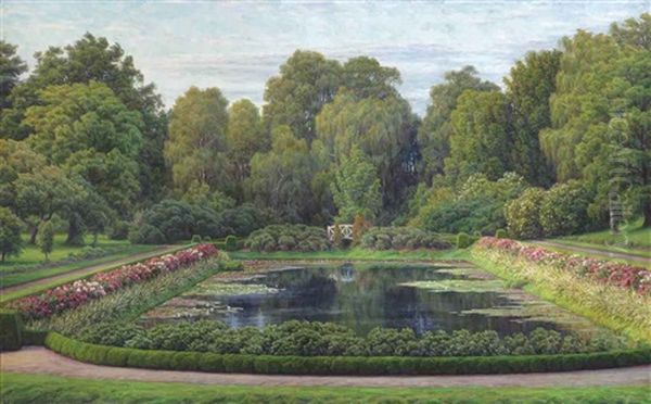 The Water Garden Oil Painting by Henrik Gamst Jespersen