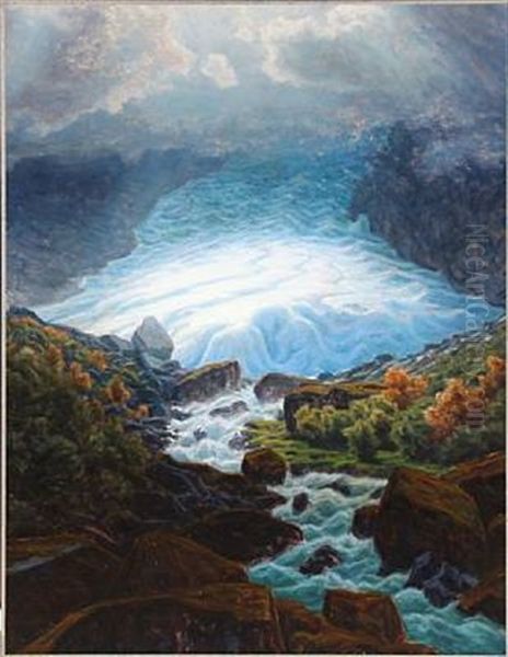 Gletscher, Nordfjord, Orge Oil Painting by Henrik Gamst Jespersen