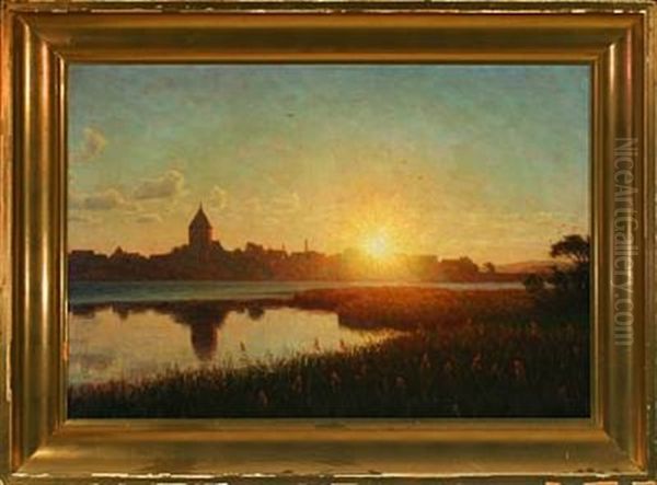 Solopgang - Sunrise Oil Painting by Henrik Gamst Jespersen