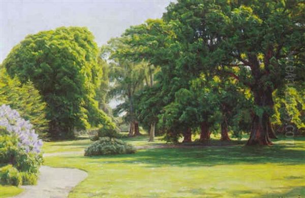 Parti Fra En Park Oil Painting by Henrik Gamst Jespersen