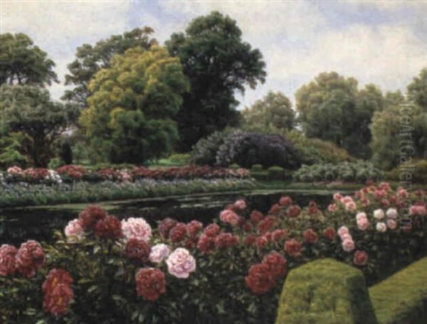 The Rose Garden Oil Painting by Henrik Gamst Jespersen