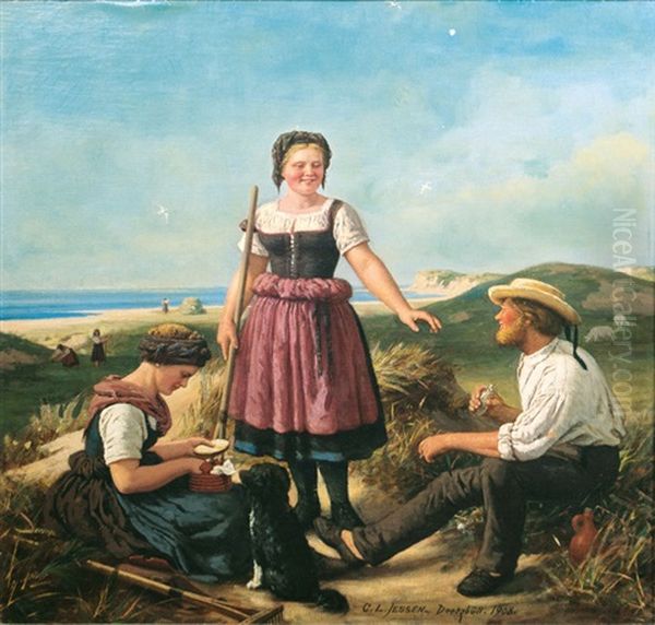 Rast Bei Der Ernte Oil Painting by Carl Ludwig Jessen