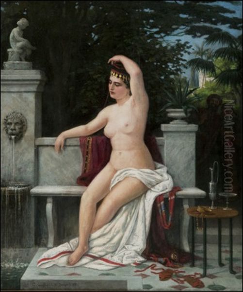 Susanna Kylvyssa (susanna In The Bath) Oil Painting by Carl Ludwig Jessen