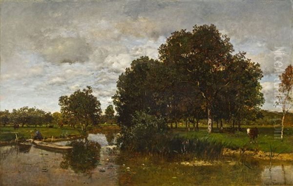 Landschaft Bei Fontainebleau by Eugen Jettel