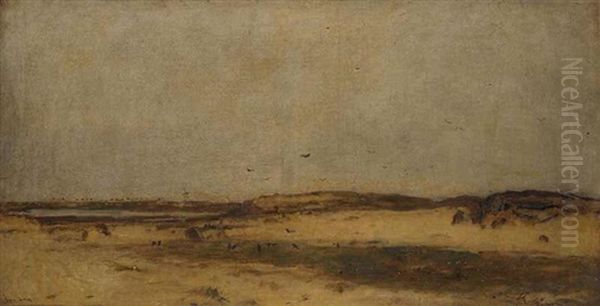 Sand Dunes In Holland Oil Painting by Eugen Jettel