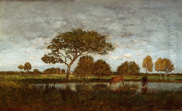 Landschaft Mit Kuhen by Eugen Jettel