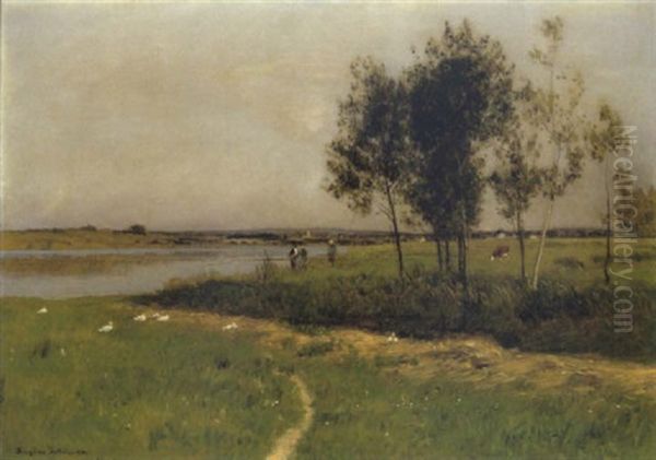 Motiv An Der Seine Bei Montereau Oil Painting by Eugen Jettel