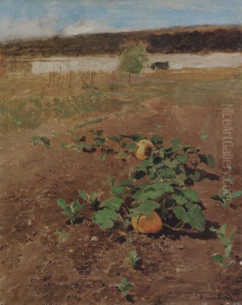 The Pumpkin Field Oil Painting by Eugen Jettel