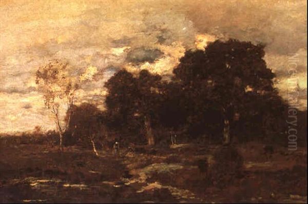 Aus Dem Wald Von Fontainebleau Oil Painting by Eugen Jettel