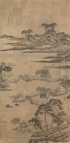 Landscape After Ke Jiusi Oil Painting by  Jiang Shijie