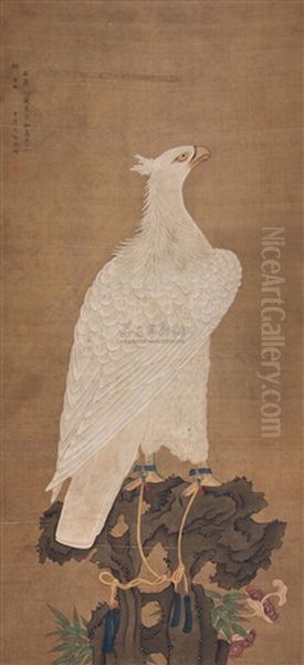 White Eagle Oil Painting by  Jiang Tingxi