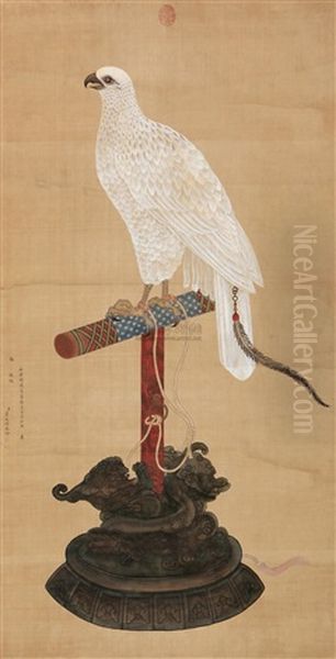 White Eagle Oil Painting by  Jiang Tingxi