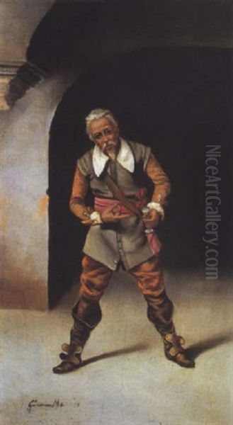 Viejo Mosquetero En Un Interior Oil Painting by Juan Jimenez Martin