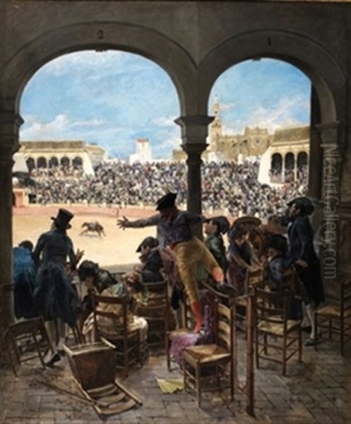 Un Lance En La Plaza De Toros Oil Painting by Jose Jimenez y Aranda