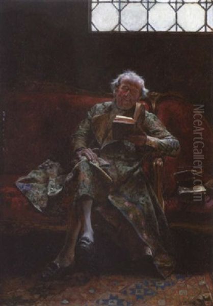 La Lecture Amusant Oil Painting by Jose Jimenez y Aranda