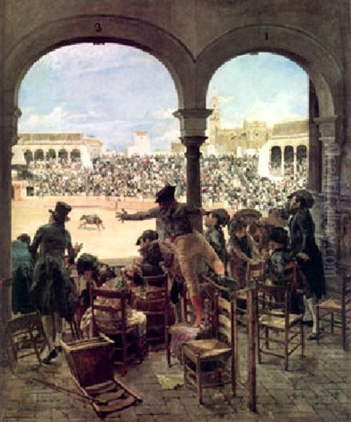 Un Lance En La Plaza De Toros Oil Painting by Jose Jimenez y Aranda