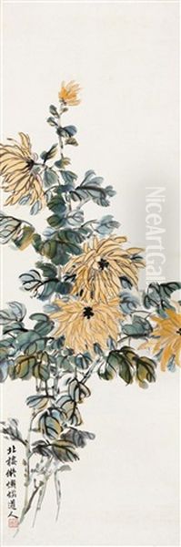 Chrysanthemum Oil Painting by  Jin Cheng