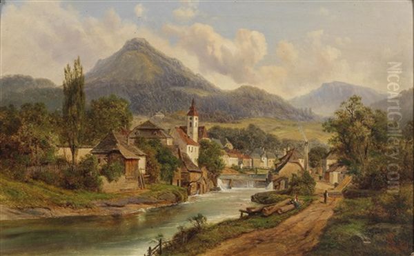 A Summer Day Oil Painting by Alfred Jirasek