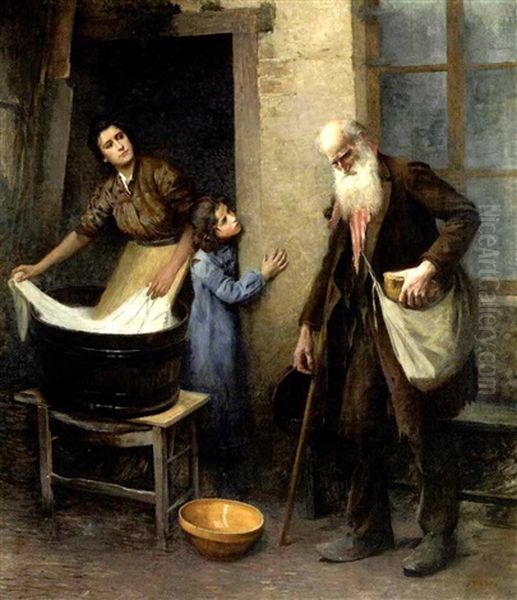 Le Gueux Oil Painting by Etienne Albert Eugene Joannon-Navier