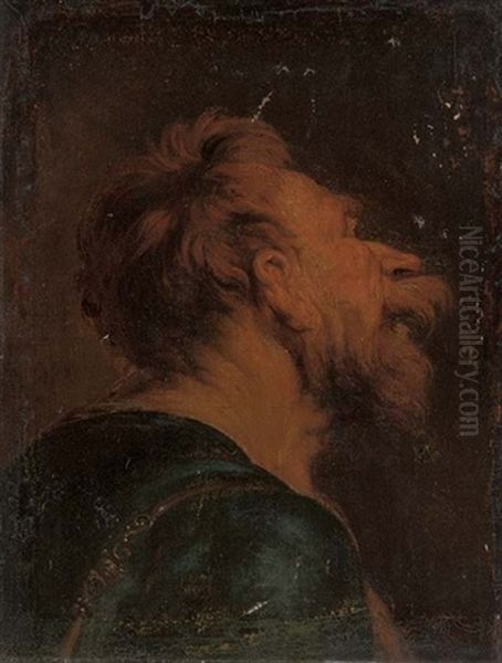 The Head Of A Bearded Man: A Study Oil Painting by Jacob Joardens