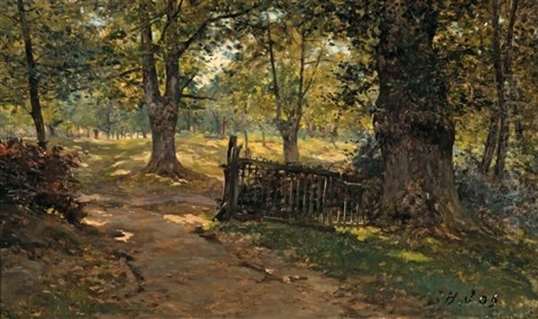 La Barriere Oil Painting by Hippolyte Henri Jobard