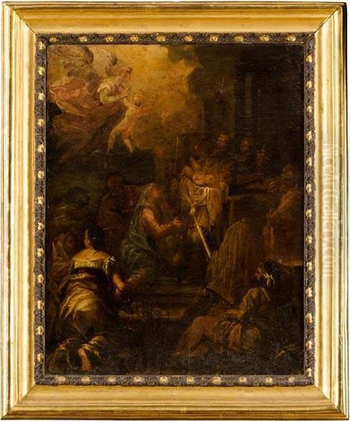 La Presentazione Al Tempio Oil Painting by Jacopo Bassano (Jacopo da Ponte)