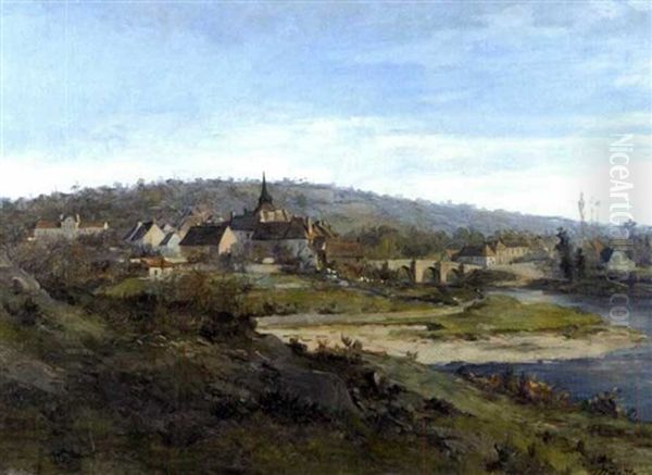 Le Village Des Peintres, Gretz Sur Loing Pres De Fontainebleau Oil Painting by Hippolyte Henri Jobard