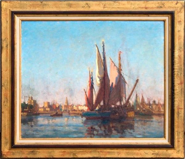 Le Port De La Rochelle Oil Painting by Paul Jobert