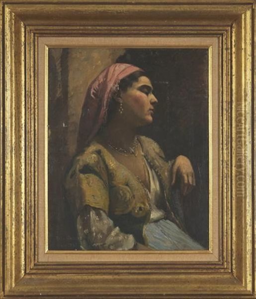 Jeune Femme Au Turban Oil Painting by Paul Jobert