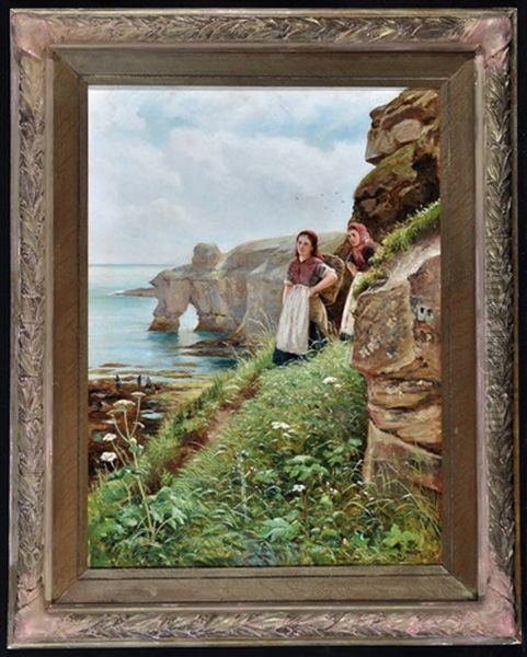 The Way Down The Cliff Oil Painting by Robert Jobling