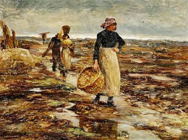 Fisher Folk Oil Painting by Robert Jobling