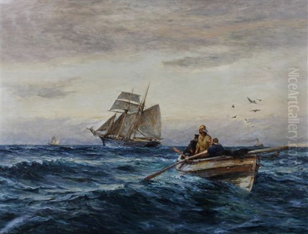 Setting Her Course Oil Painting by Robert Jobling