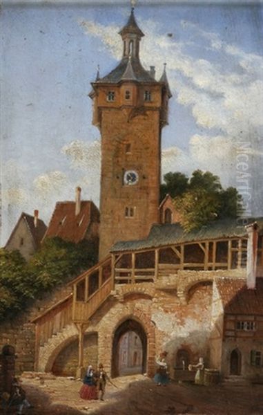 Die Spitalbastei (+ Das Klingentor In Rothenurg Ob Der Tauber; Pair) by Ferdinand Jodl