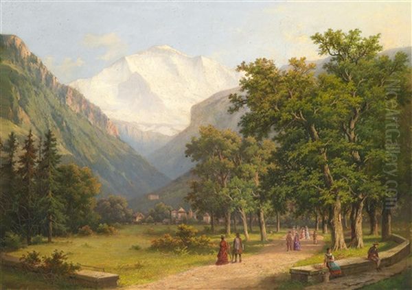 Motiv Aus Einem Hochgelegenen Kurort by Hermann Heinrich Johann