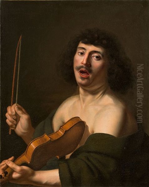 Neapolitan Musician Oil Painting by Hendrik Johannes