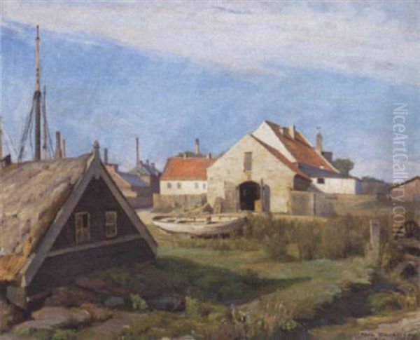 Parti Fra Kastrup Havn Oil Painting by Axel Johansen