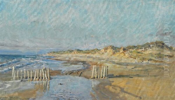 Hojen Beach At Skagen Oil Painting by Viggo Johansen