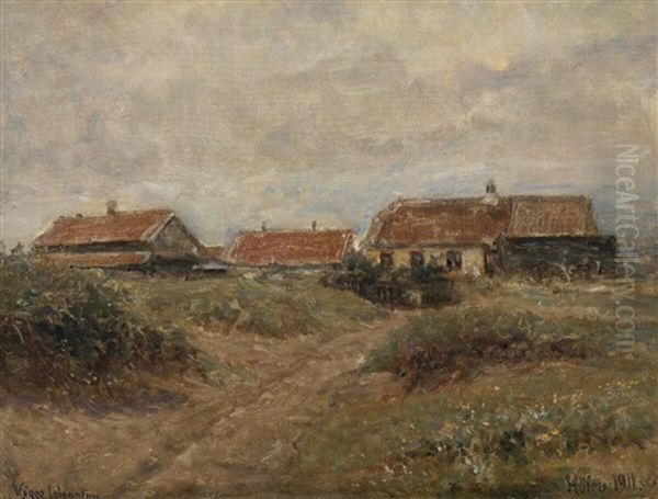 Houses Between The Dunes In Skagen Oil Painting by Viggo Johansen