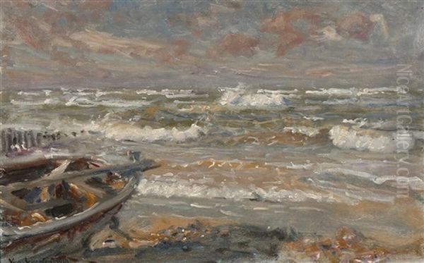 Breakers Oil Painting by Viggo Johansen