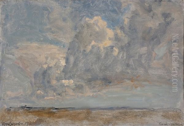 Study Of Clouds Oil Painting by Viggo Johansen