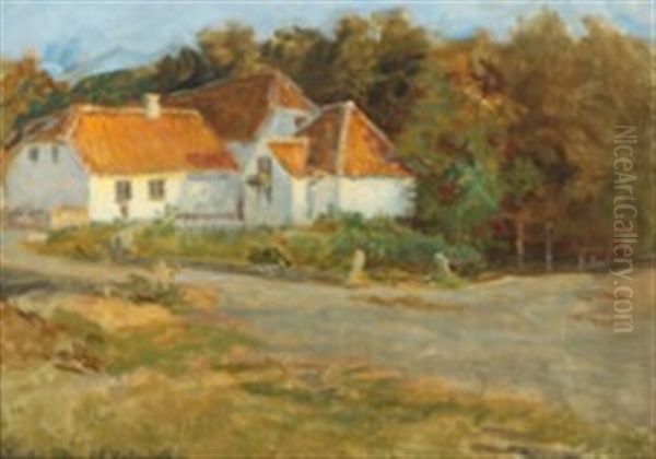 Late Summer Scenery At A Larger House In Kerteminde Oil Painting by Viggo Johansen