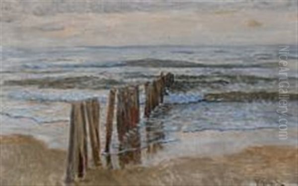 At The Beach Oil Painting by Viggo Johansen