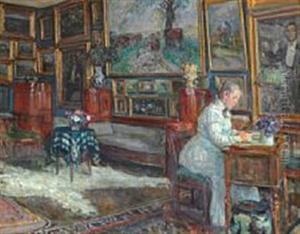 Interior From Charlottenborg Oil Painting by Viggo Johansen