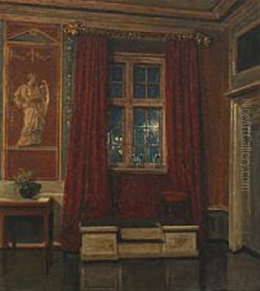 Interior From The Artist's Dining Room At Charlottenborg Oil Painting by Viggo Johansen