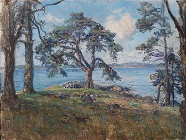 Summer Day At A Coast Oil Painting by Viggo Johansen