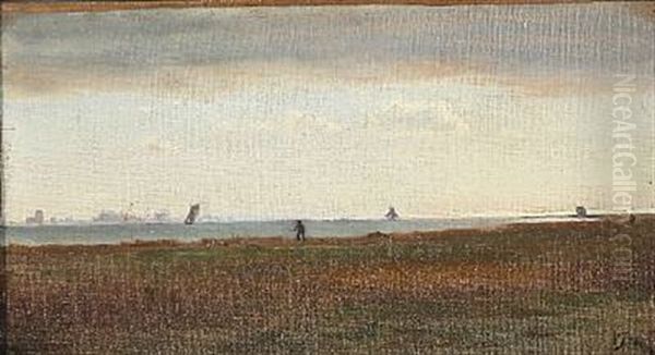 Ved Kalvebodstrand Oil Painting by Viggo Johansen