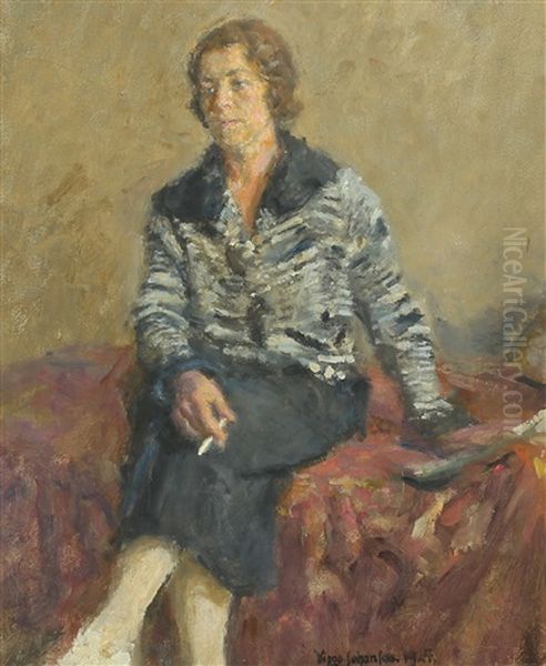 Portrait Of The Artist's Daughter Nanna by Viggo Johansen