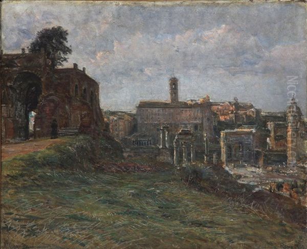 Klostret S. Bonaventura Paa Palatin. Roma Oil Painting by Viggo Johansen